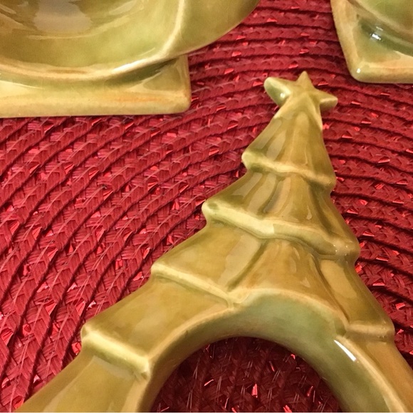 Vintage set of glazed ceramic tree napkin holders - Picture 4 of 4